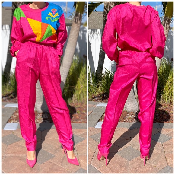Vintage Pants - Vintage 80’s/90’s Saint Germain Paris Track Suit